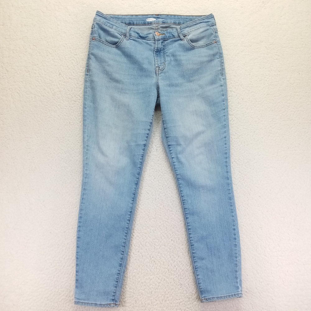 Old Navy Super Skinny Light Wash Blue Stretch‎ Denim Jeans Womens 12 Mid Rise